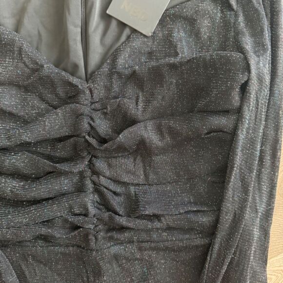 Revolve NBD Sienna Catsuit Black Jumpsuit small Glitter Designer NEW - Picture 6 of 6